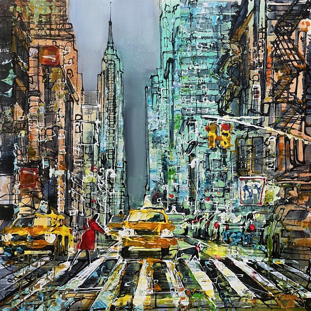 Nigel Cooke - 'New York City Lights' - Framed Original Artwork