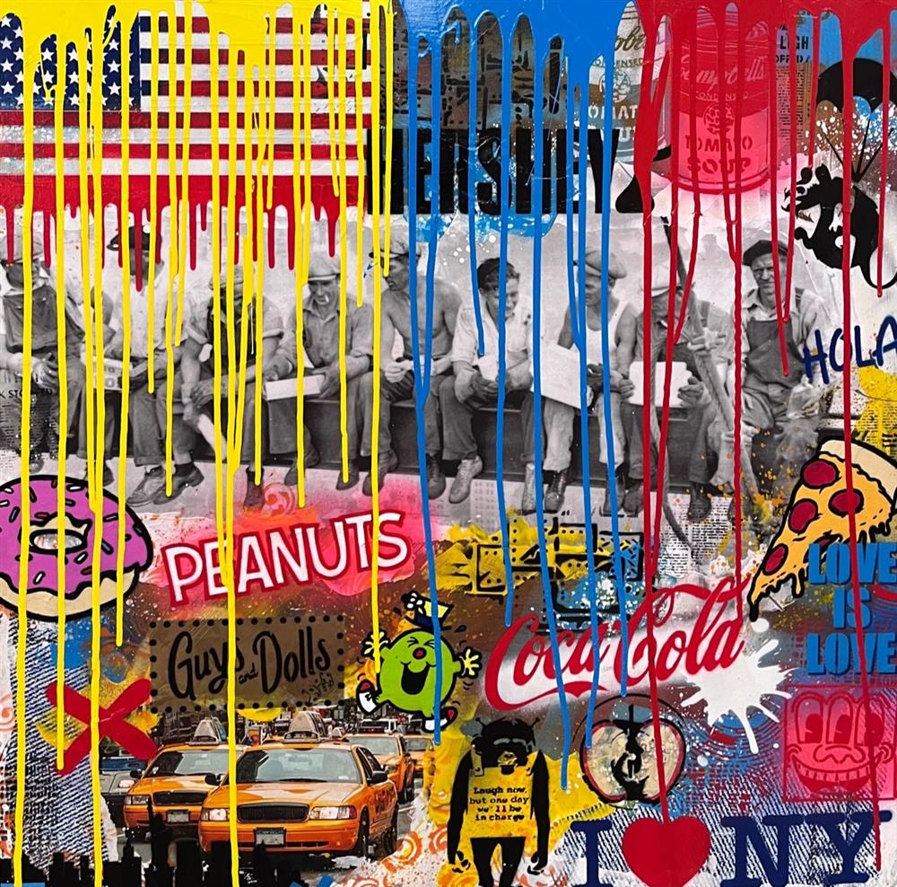 Hue Folk - 'New York, New York' - Framed Original Art