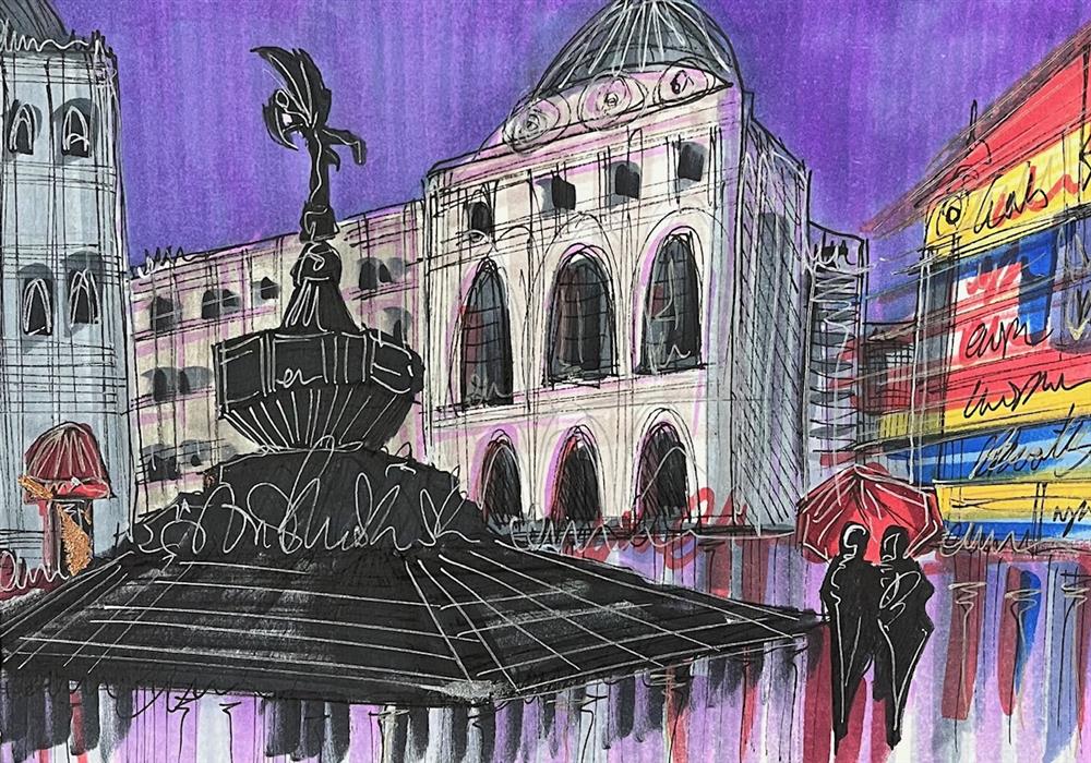 Edward Waite - 'Nights At Piccadilly - Study' - Framed Original Art