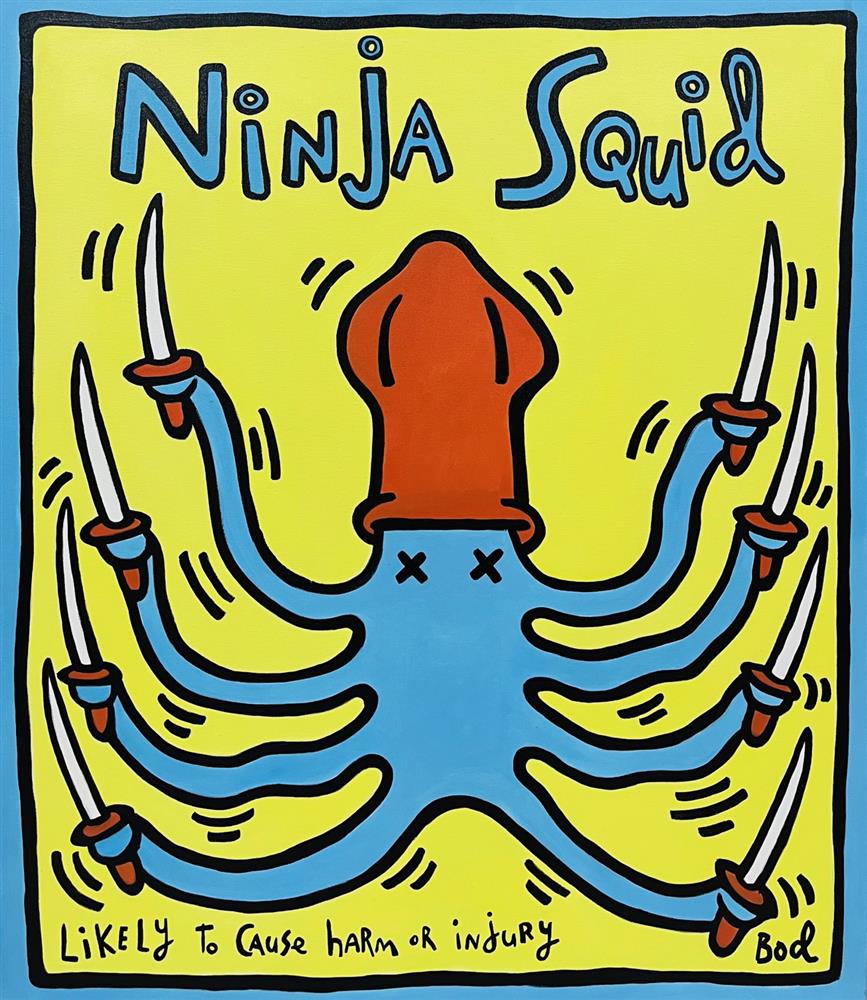 Michael Abrams - 'Ninja Squid - Bod Series' - Framed Original Artwork