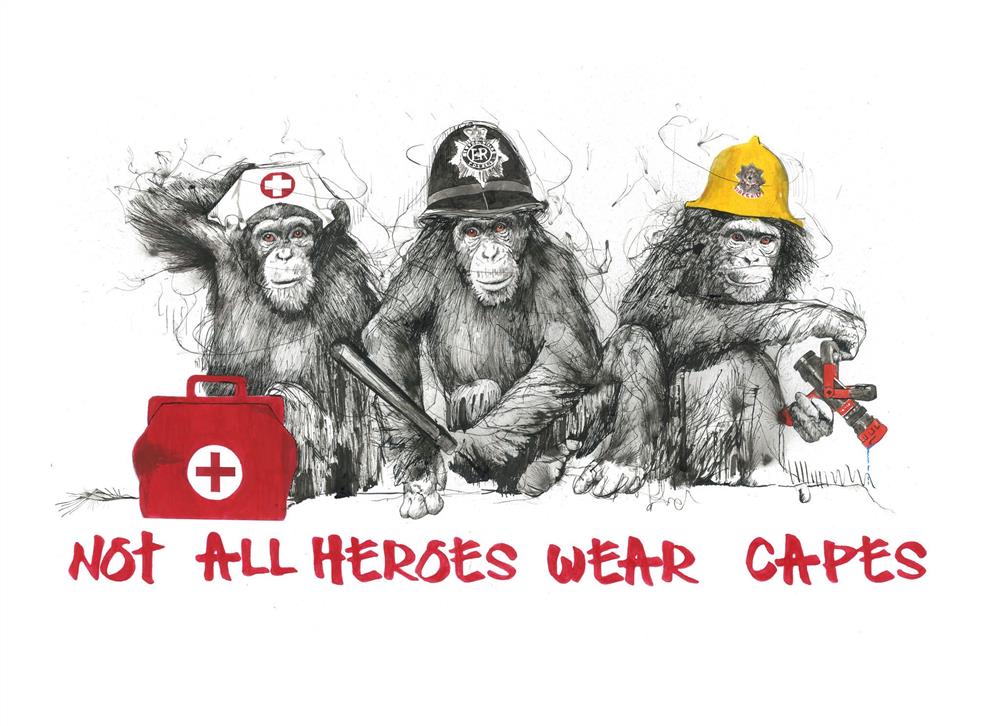 Scott Tetlow - 'Not All Heroes Wear Capes' - Framed Original Art