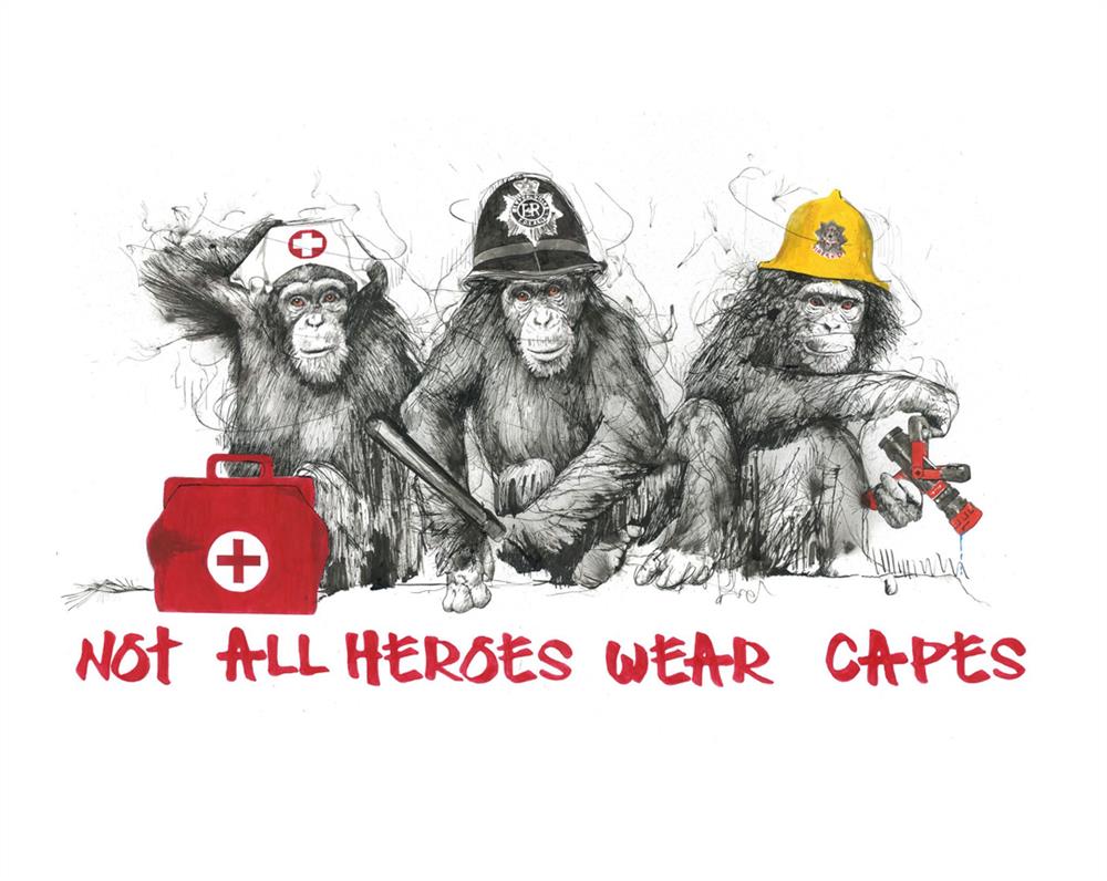 Scott Tetlow - 'Not All Heroes Wear Capes - Miniature' -  Framed  Limited Edition