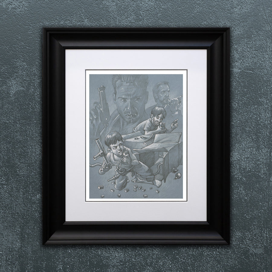 Craig Davison  - 'Now I Have A Machine Gun, Ho Ho Ho' - Framed Limited Edition Sketch