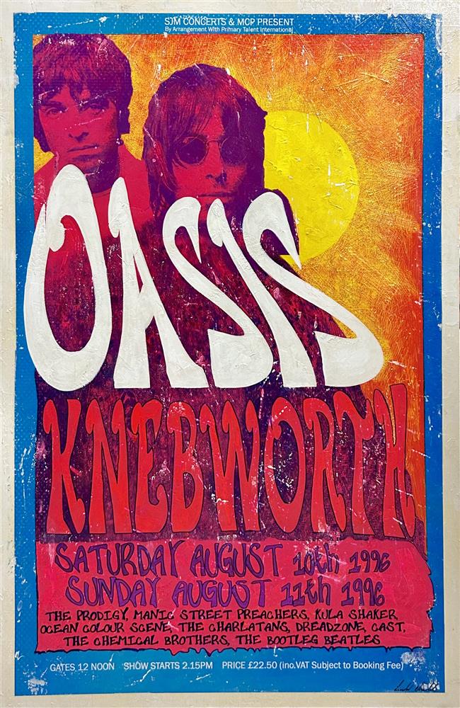 Linda Charles - 'Oasis - Knebworth, August 1996' - Framed Original Artwork