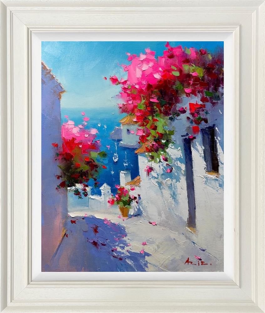 Aziz - 'Ocean View In Bloom' - Framed Original Artwork
