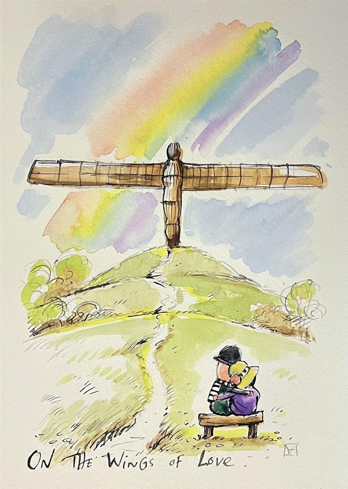 Michael Abrams - 'On The Wings Of Love - Sketch' - Framed Original Art
