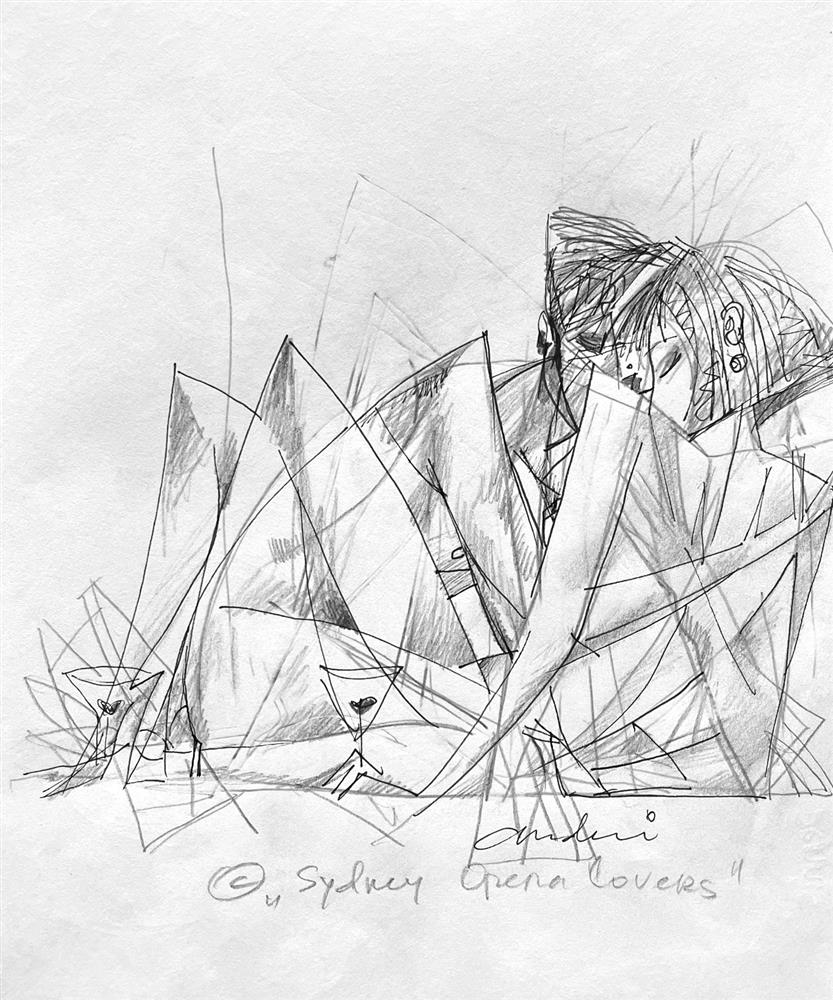 Andrei Protsouk - 'Opera Lovers - Line Study' - Framed Original Art