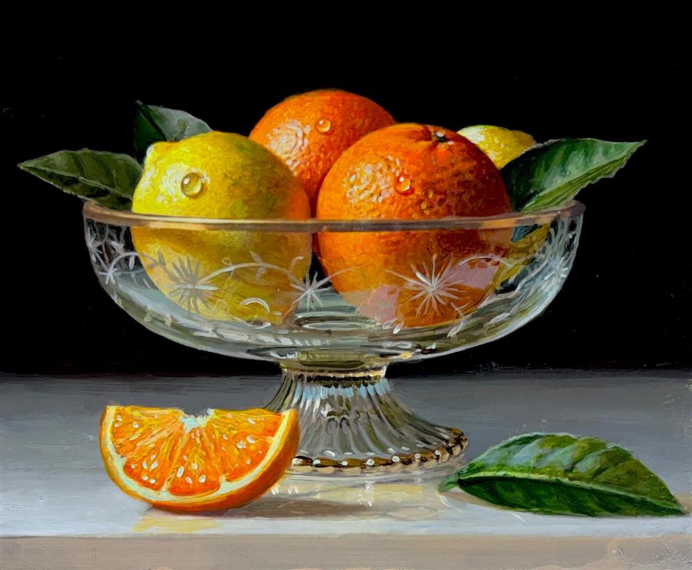 Tony Owens - 'Oranges And Lemons In A Bowl' - Framed Original Artwork