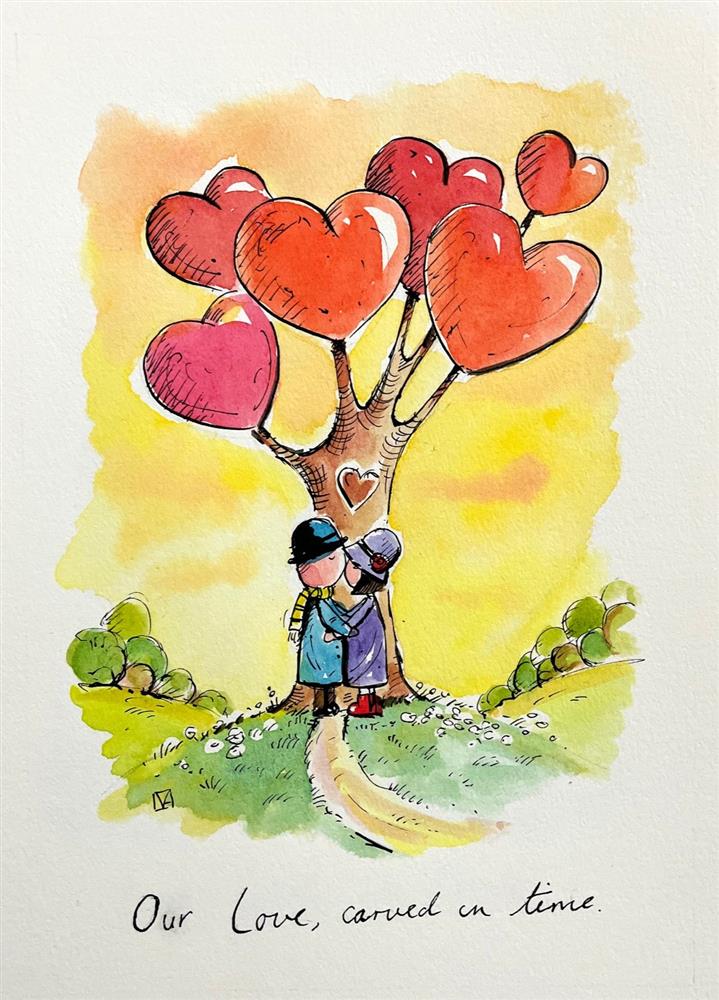 Michael Abrams - 'Our Love, Carved In Time' - Sketch - Framed Original Artwork