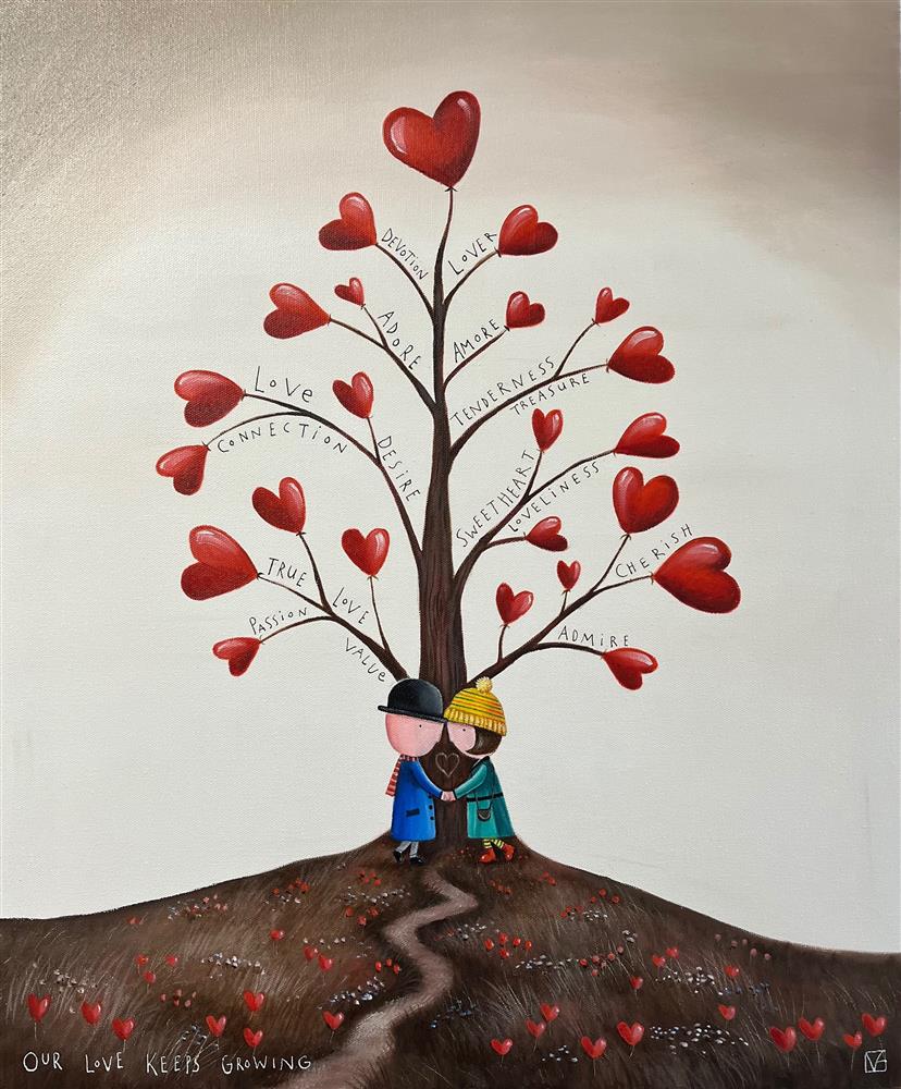 Michael Abrams - 'Our Love Keeps Growing' - Framed Original Art