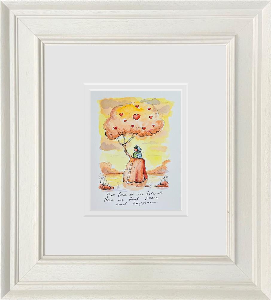 Michael Abrams - 'Our Love Is An Island' - Sketch - Framed Original Artwork