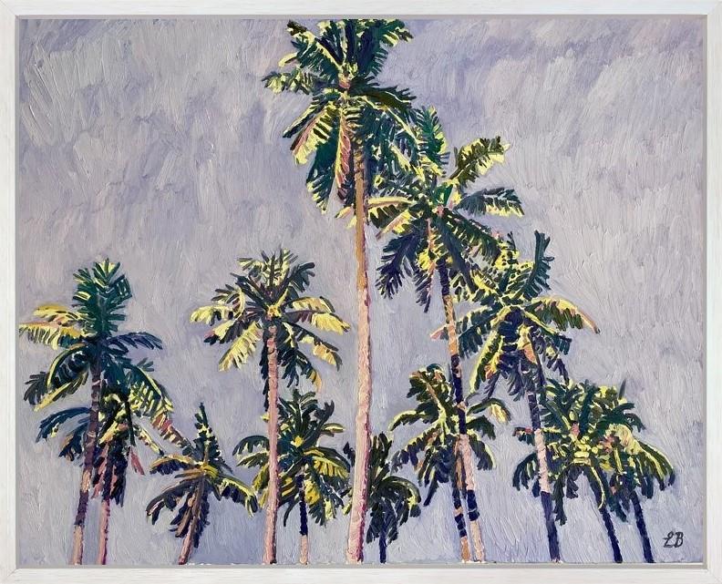 Leila Barton - 'Palms And Lilac Skies' - Framed Original Artwork