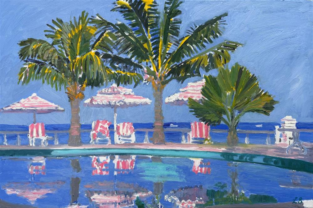 Leila Barton - 'Parasols And Reflections' - Framed Original Artwork