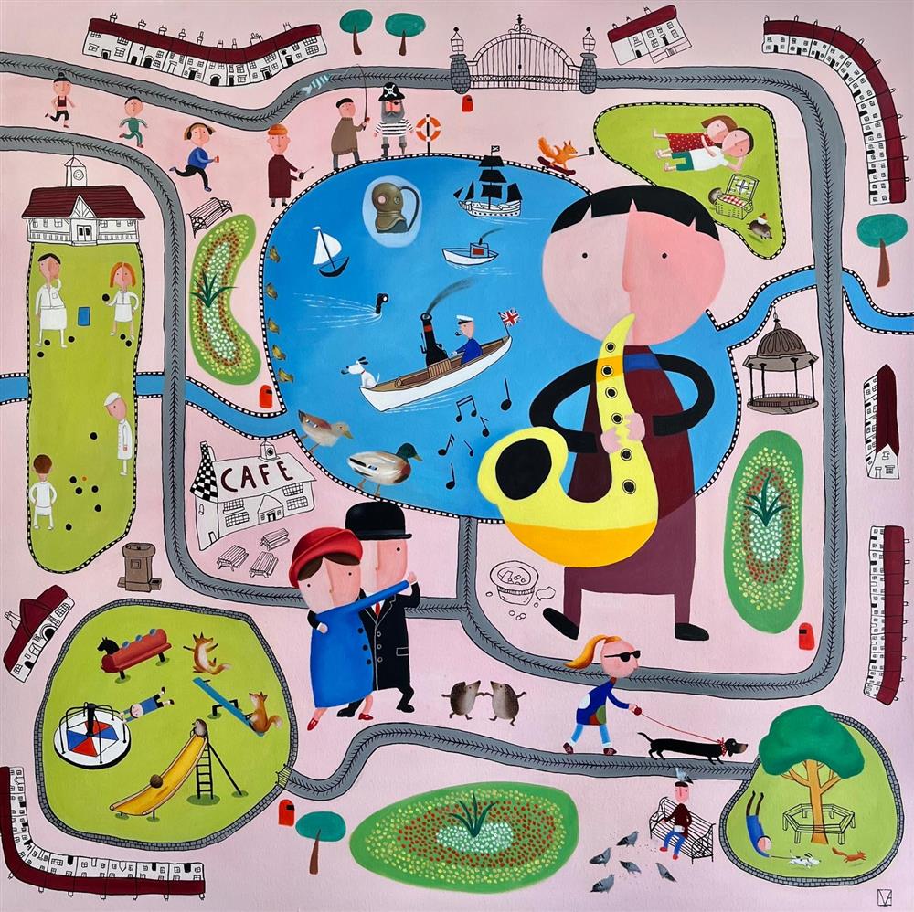 Michael Abrams - 'Park Life - XL' - Framed Original Artwork