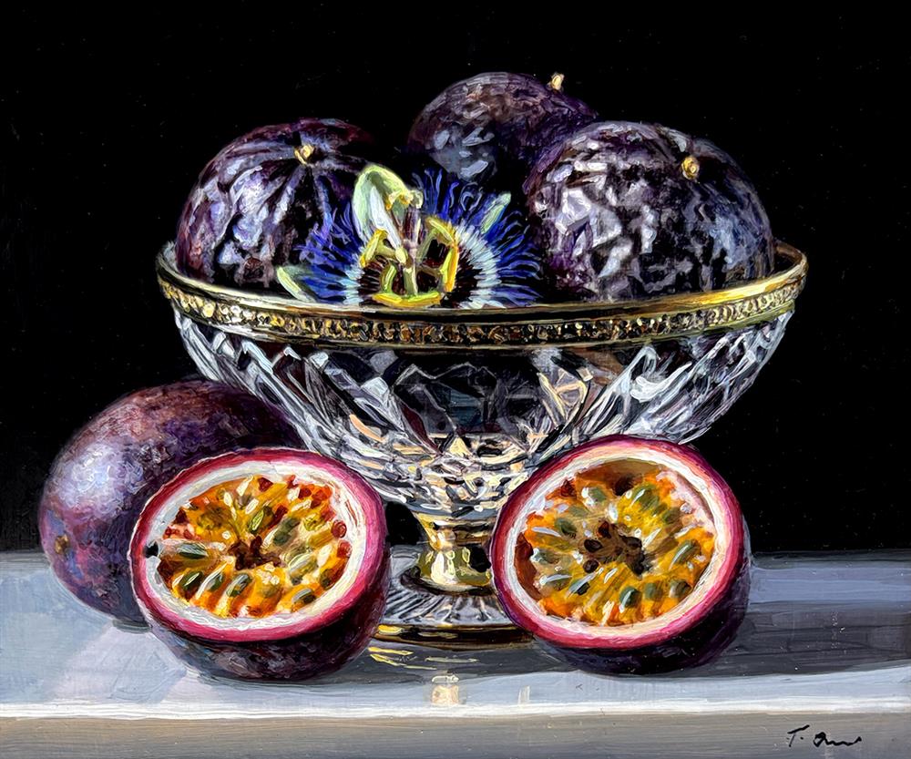 Tony Owens - 'Passion Fruits In Bowl' - Framed Original Artwork