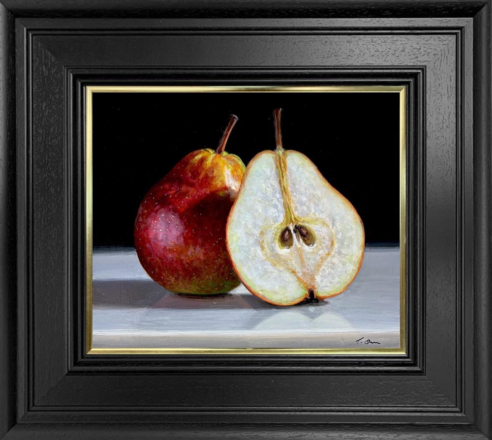 Tony Owens - 'Pear And Cut Pear' - Framed Original Artwork