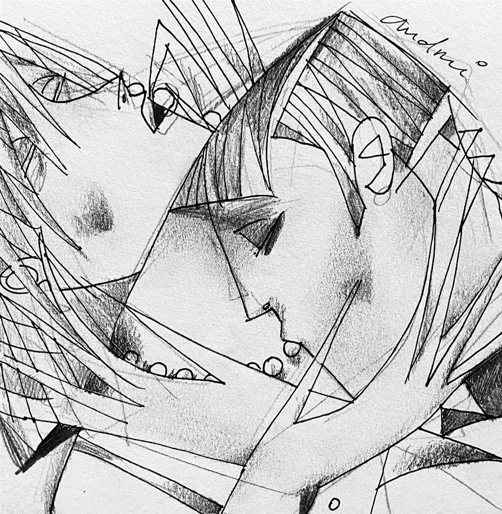 Andrei Protsouk - Pearl Lovers - Study' - Framed Original Art