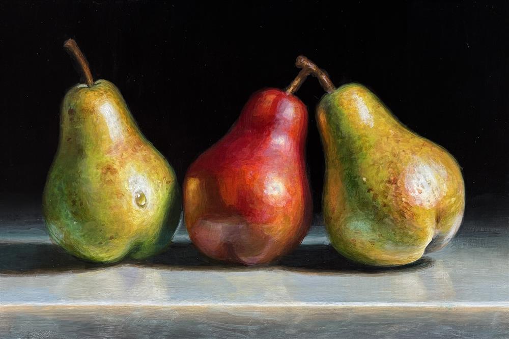 Tony Owens - 'Pears On Marble' - Framed Original Artwork