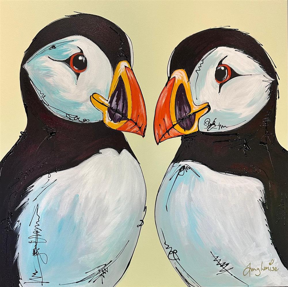 Amy Louise - 'Pebble Hearts' - Framed Original Art