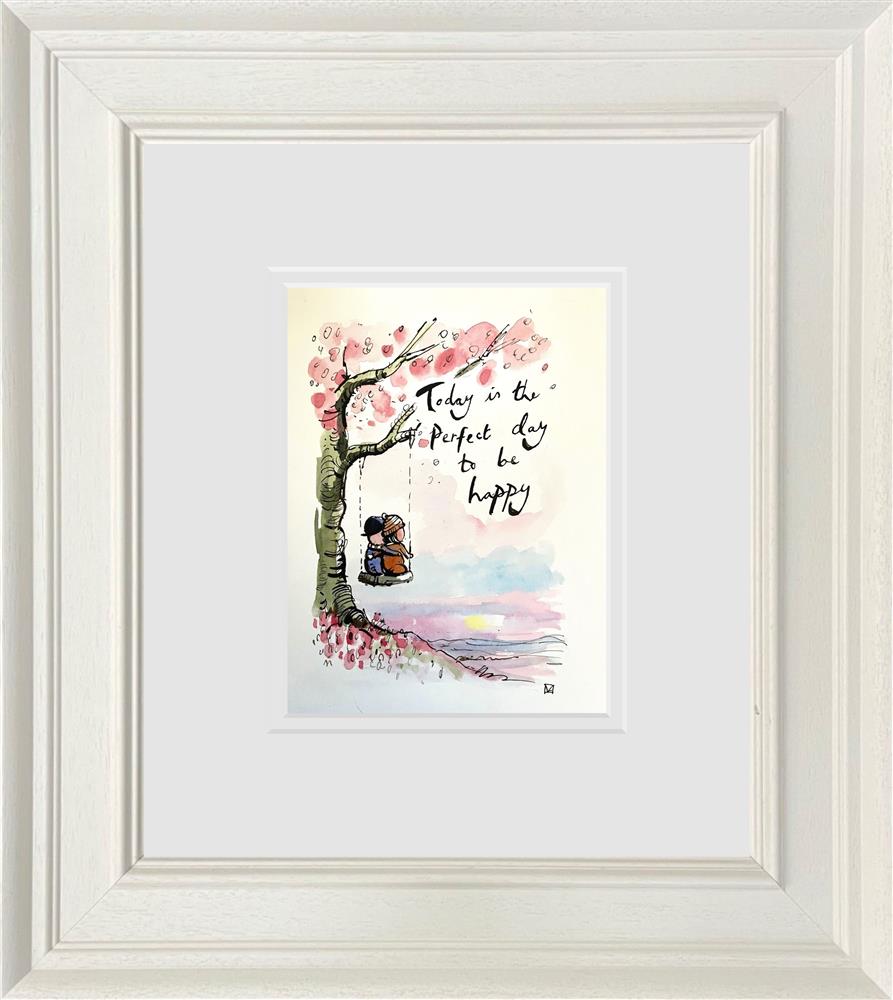 Michael Abrams - 'Perfect Day To Be Happy - Sketch' - Framed Original Art