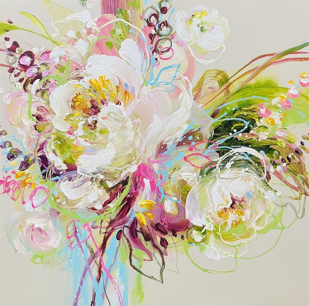 Anna Cher - 'Petal Poetry' - Framed Original Artwork