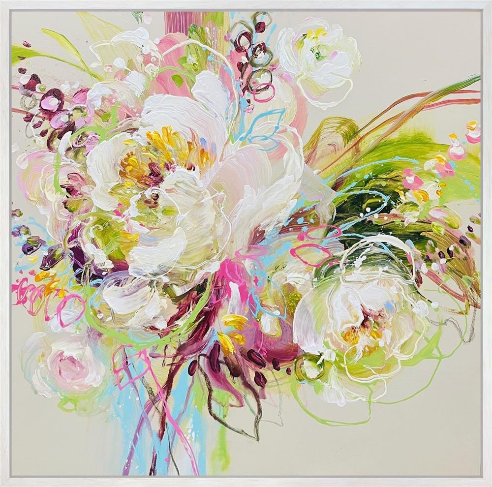 Anna Cher - 'Petal Poetry' - Framed Original Artwork