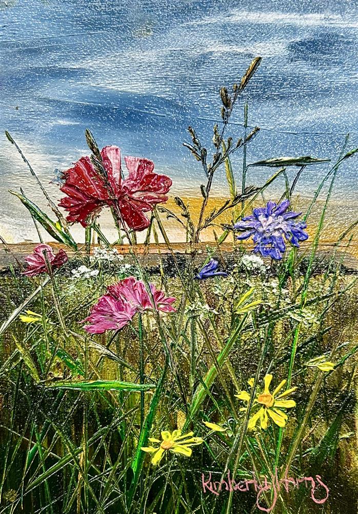 Kimberley Harris - 'Petal Bound Horizons' - Miniature size - Framed Original Art