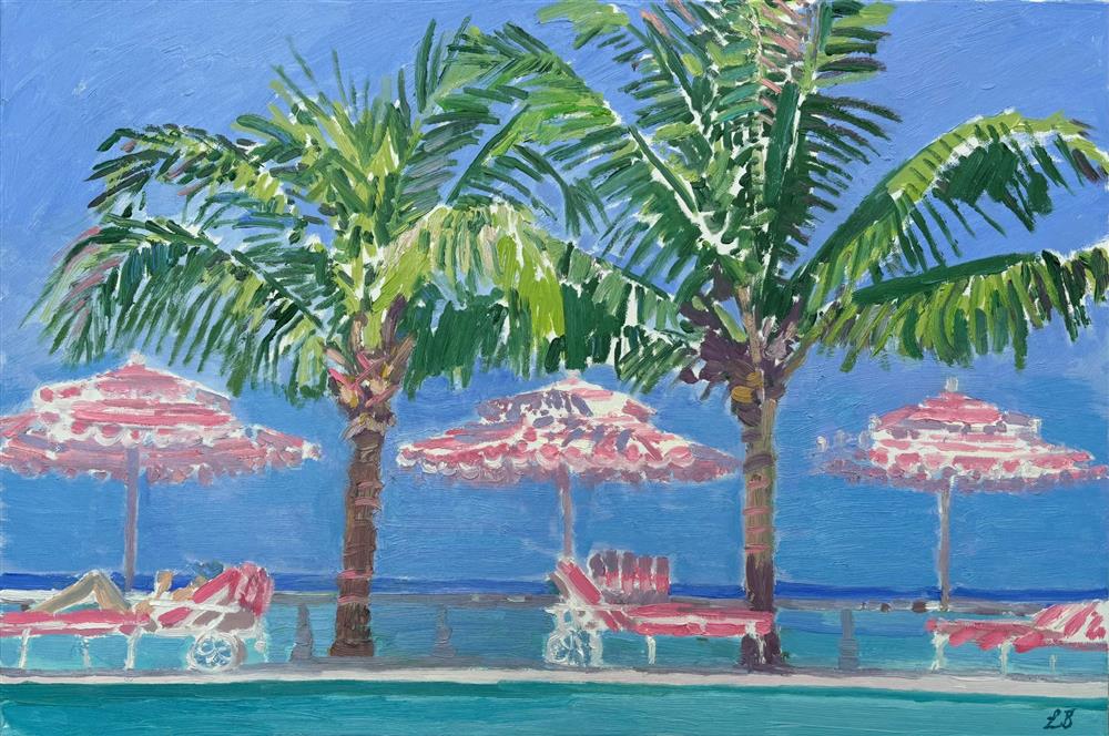 Leila Barton - 'Pink Parasols' - Framed Original Artwork