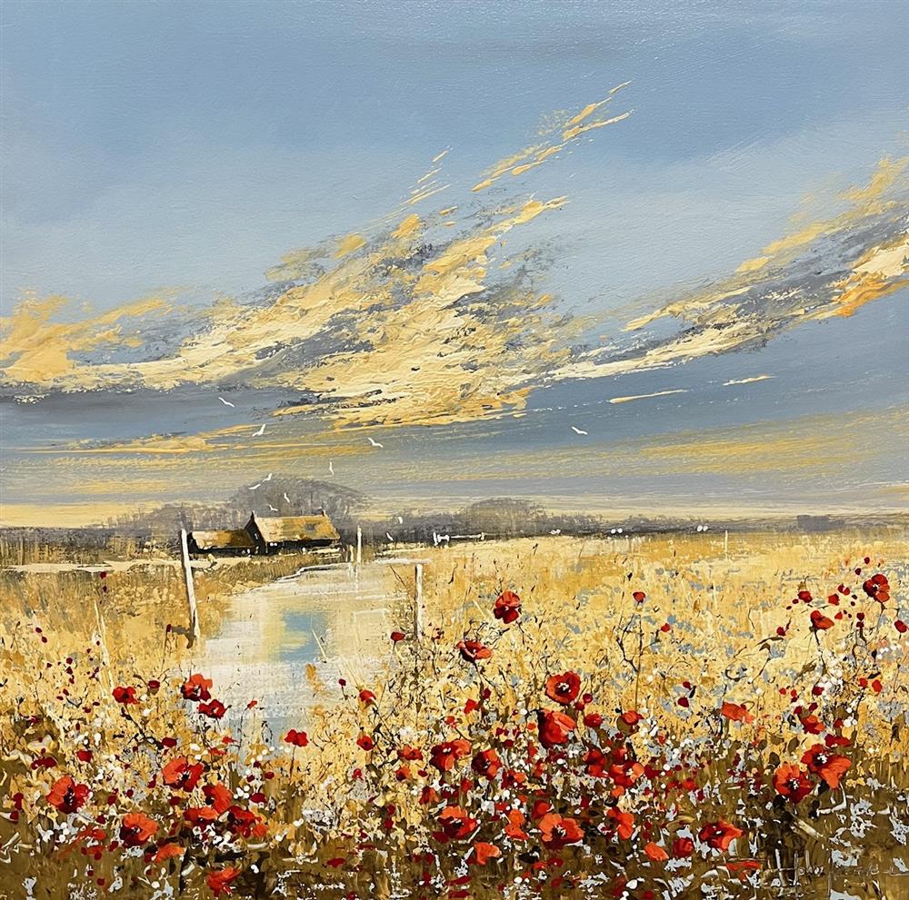 John Horsewell - 'Poppies In The Breeze' - Framed Original Artwork
