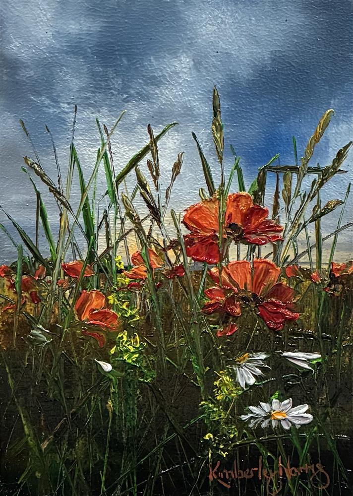 Kimberley Harris - 'Poppies Resting In The Meadow' - Framed Original Artwork