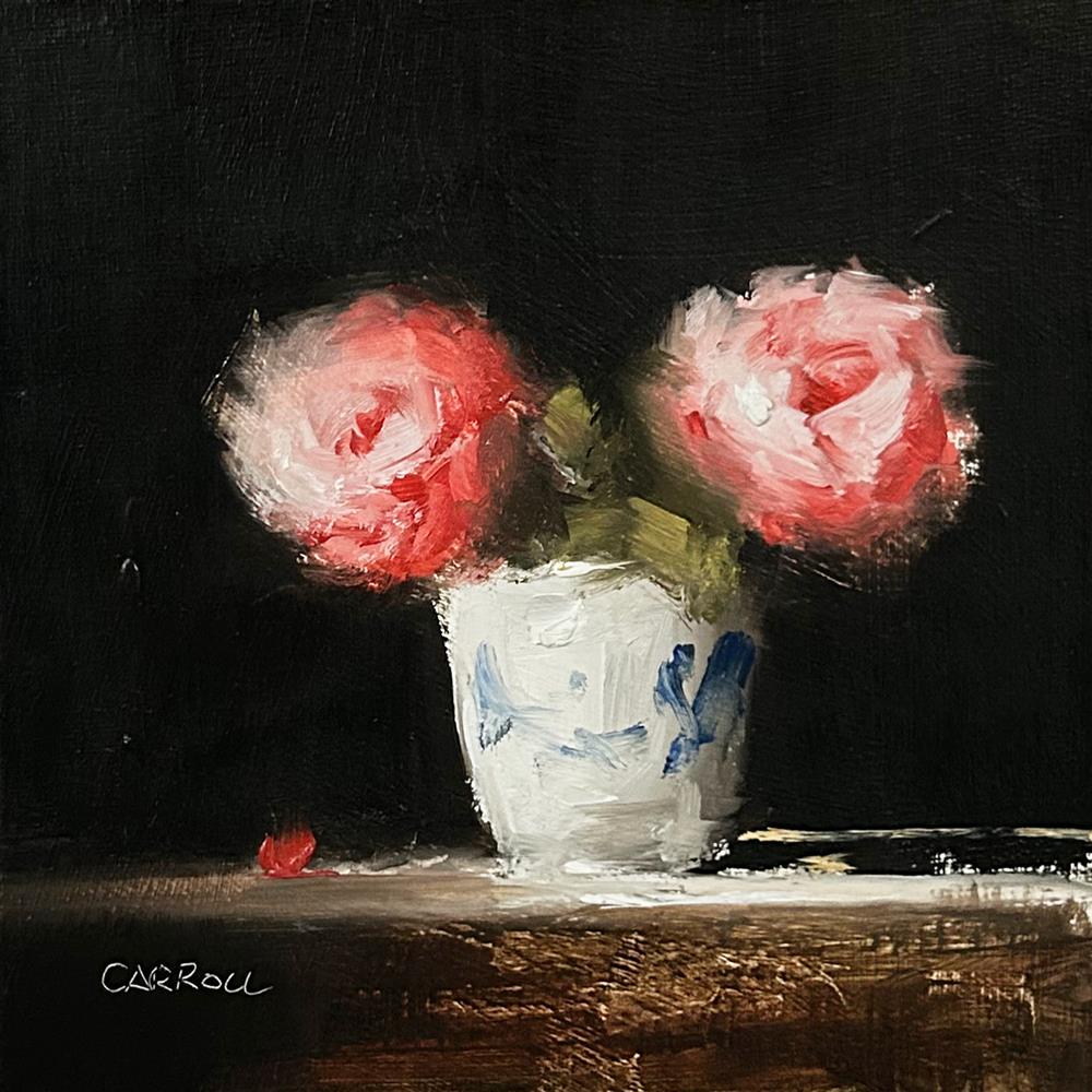 Neil Carroll -  'Pot Of Roses' - Framed Original Painting