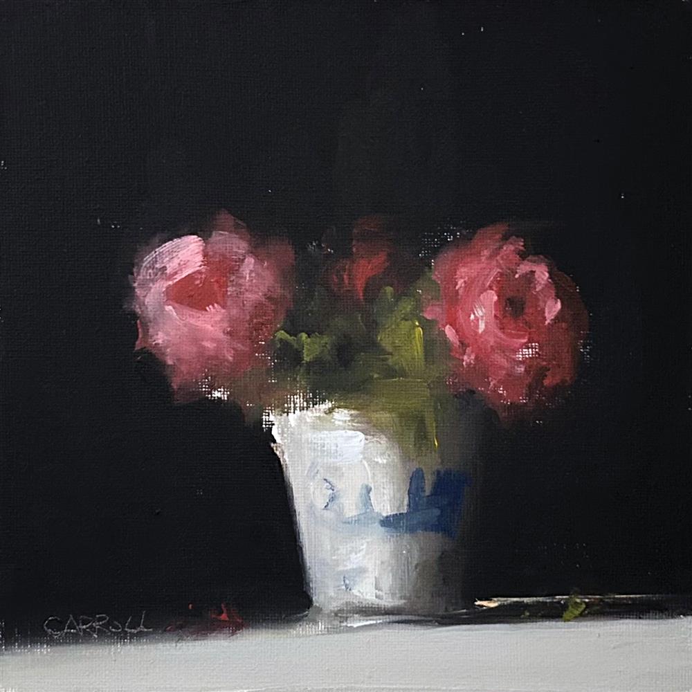 Neil Carroll -  'Pot Of Roses' - Framed Original Painting