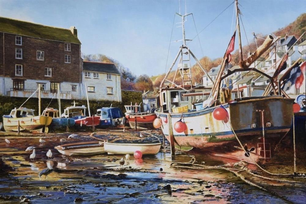 Duncan Palmar RSMA - 'Primary Colours - Polperro' - Framed Original Art