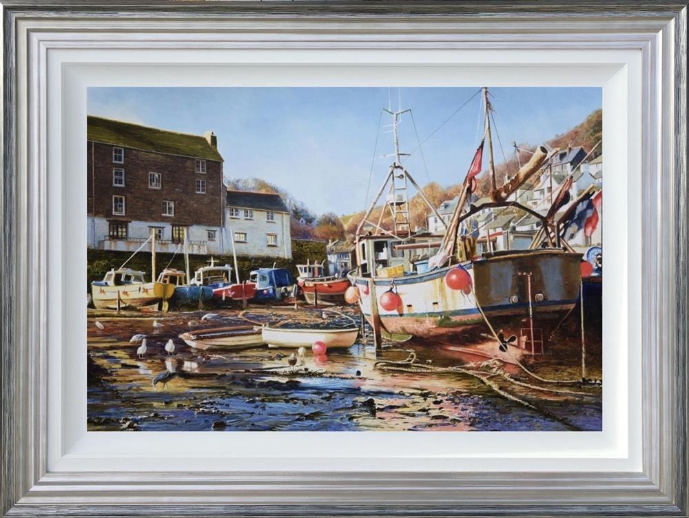 Duncan Palmar RSMA - 'Primary Colours - Polperro' - Framed Original Art