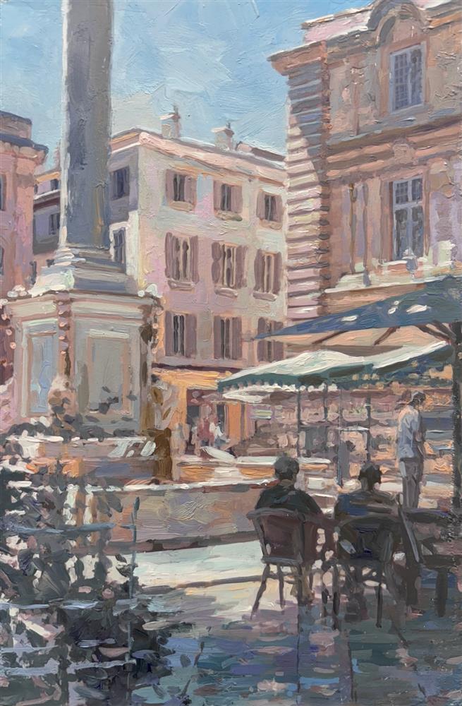 Rachele Dryden-Smith - 'Provence Fountain II' - Framed Original Artwork