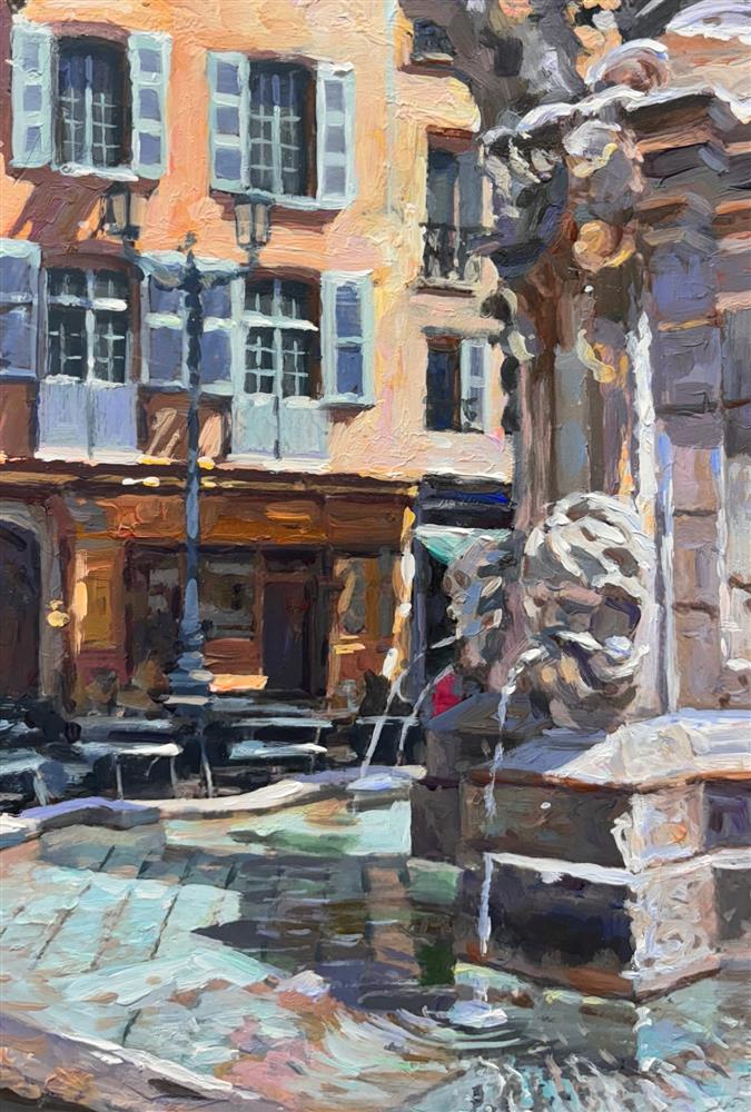Rachele Dryden-Smith - 'Provence Fountain' - Framed Original Artwork