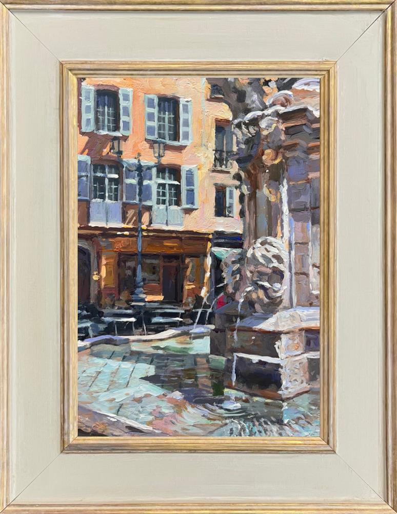 Rachele Dryden-Smith - 'Provence Fountain' - Framed Original Artwork