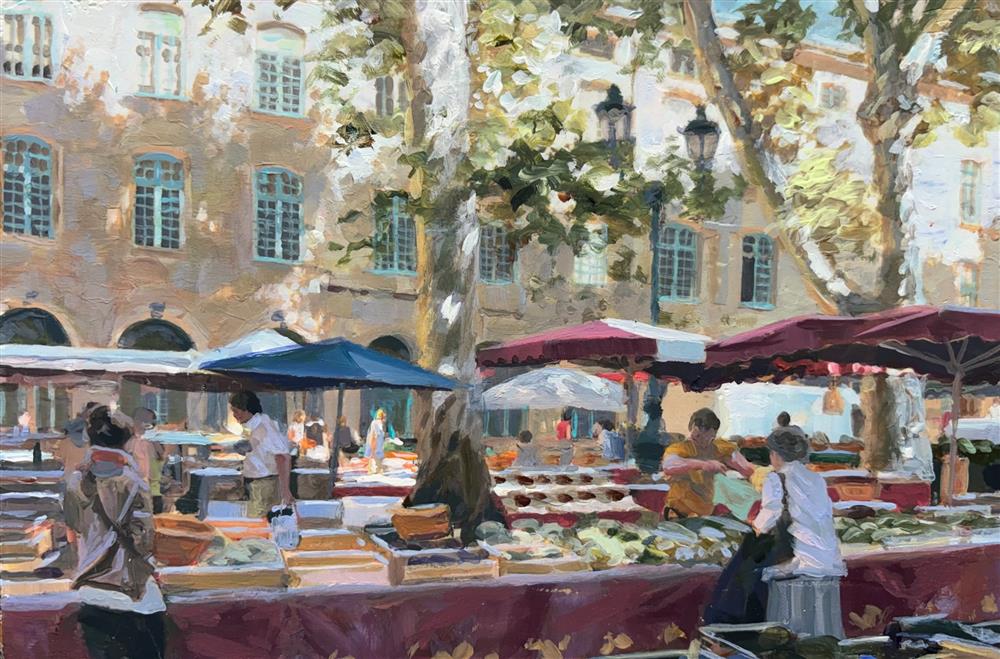 Rachele Dryden-Smith - 'Provence Market I' - Framed Original Artwork