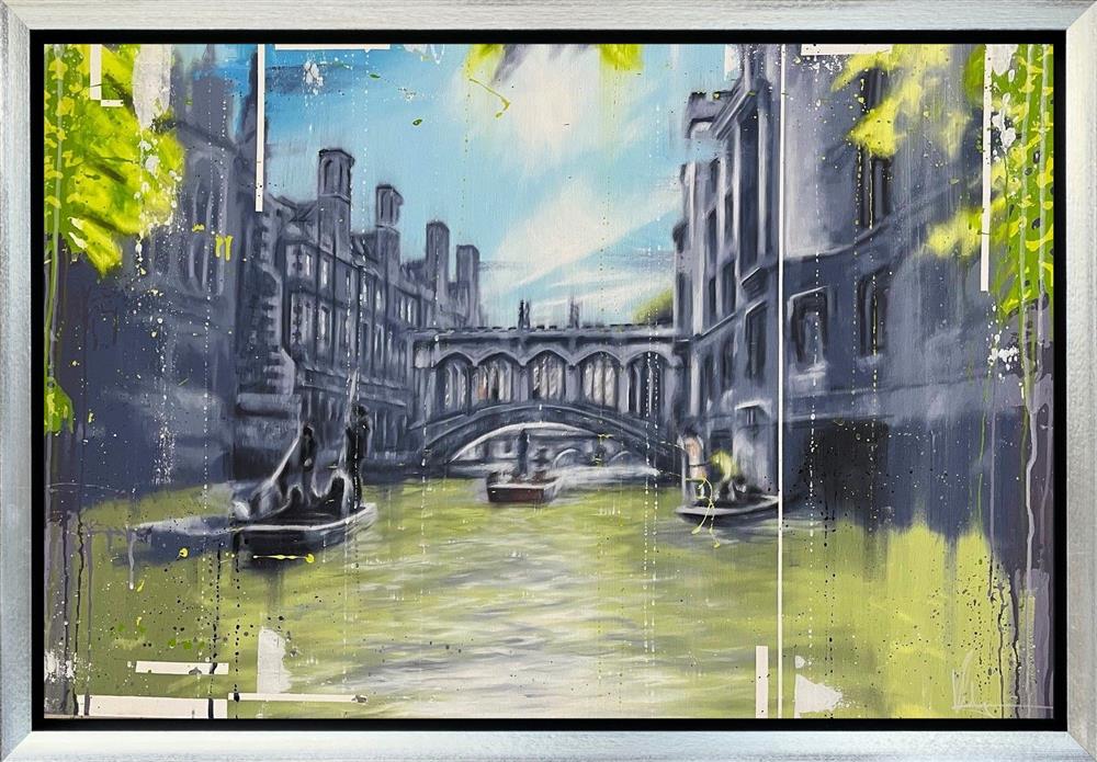 Kris Hardy - 'Punting Through Cambridge' - Framed Original Artwork