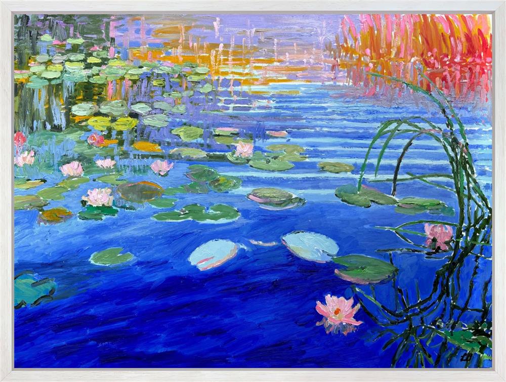 Leila Barton - 'Rainbow Water Lilies' - Framed Original Artwork