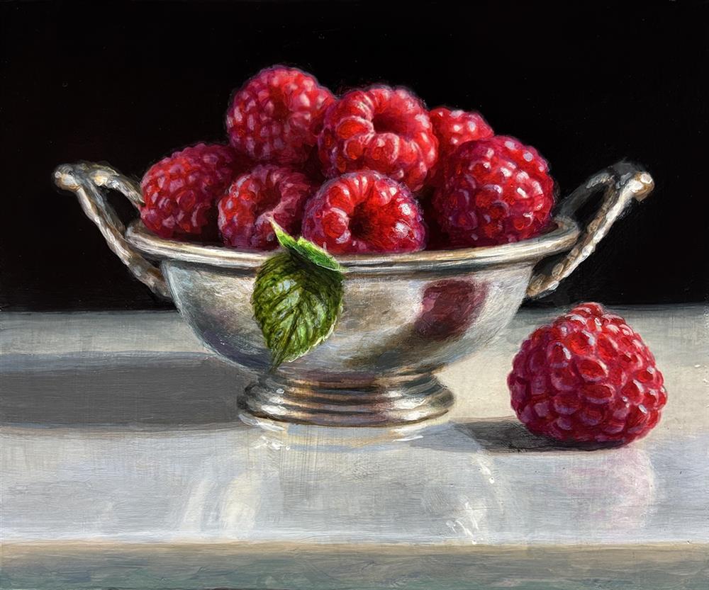 Tony Owens - 'Raspberries And Silver Bowl' - Framed Original Artwork ...