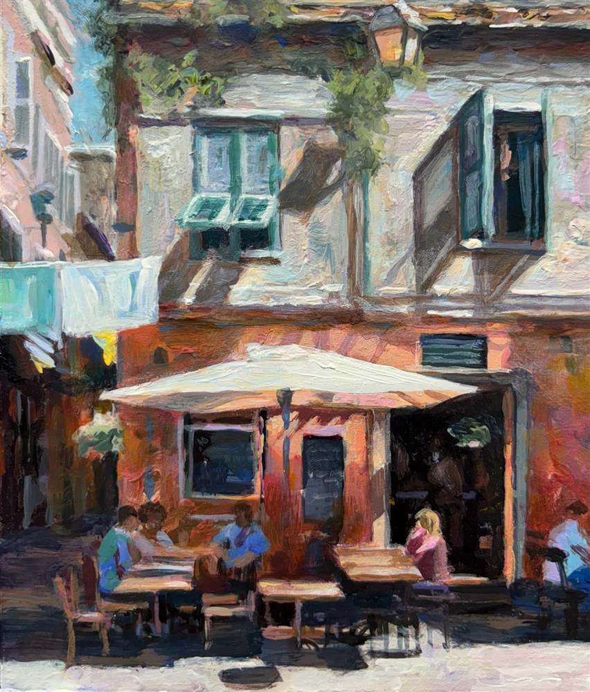 Rachele Dryden-Smith - 'Red Cafe' - Framed Original Artwork