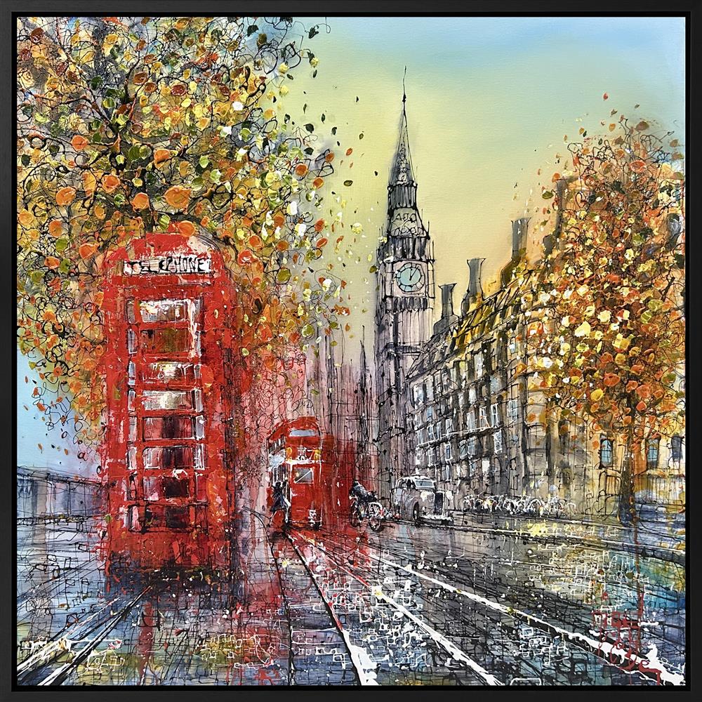 Nigel Cooke - 'Red Lines & Falling Gold' - Framed Original Artwork