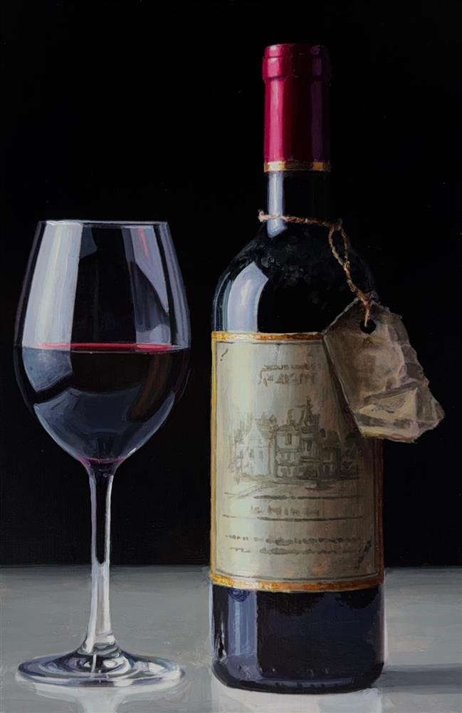 Tony Owens - 'Red Wine And Bottle' - Framed Original Artwork