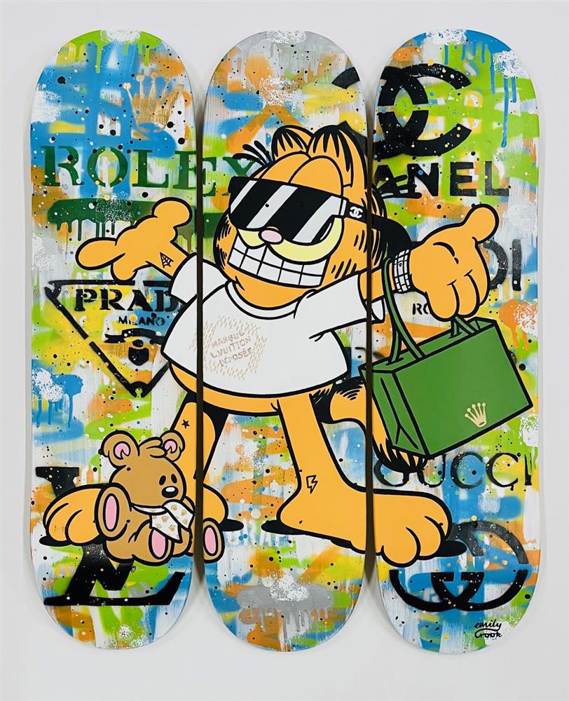 Emily Crook - 'Rich Cat - Skatedeck' -  Original Wall Art