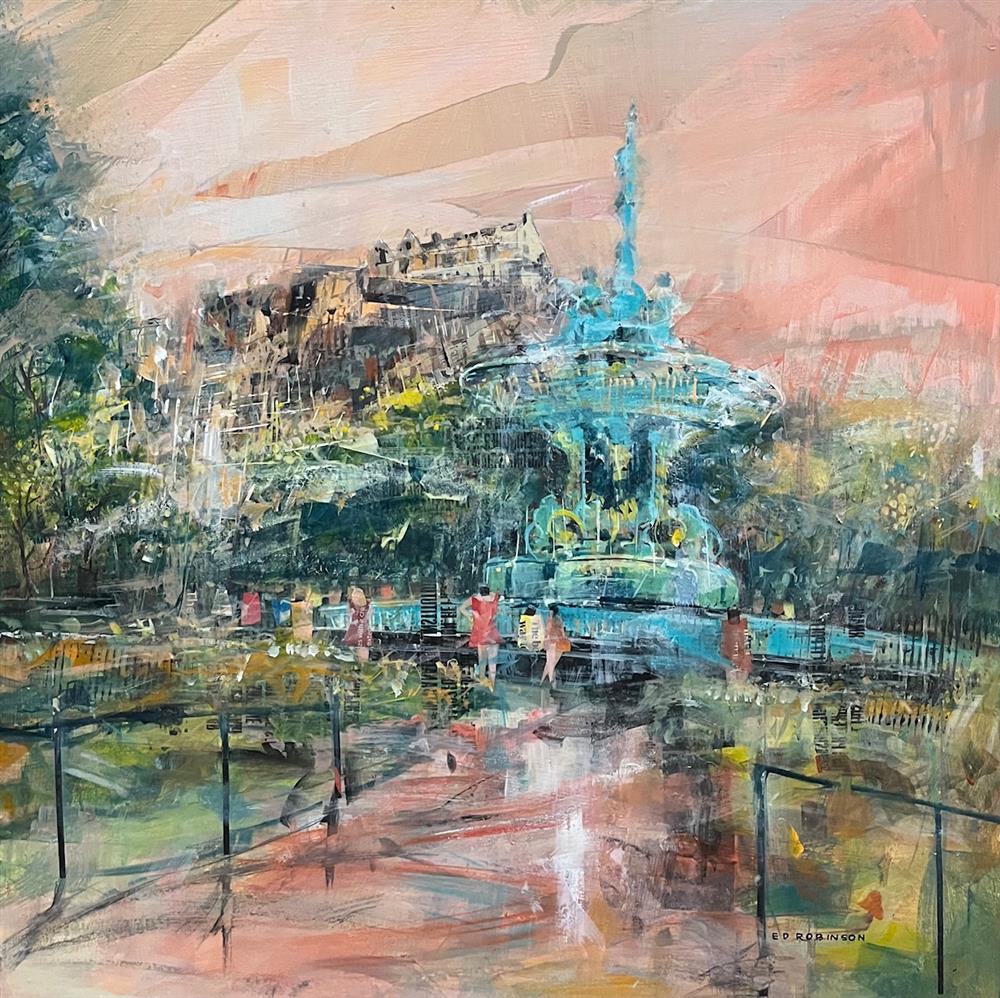 Ed Robinson - 'Ross Fountain'  - Framed Original Artwork