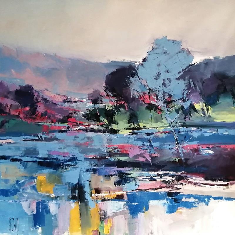 Hervé Lenouvel  'Rouge Et Bleu Du Soir' - Framed Original Artwork