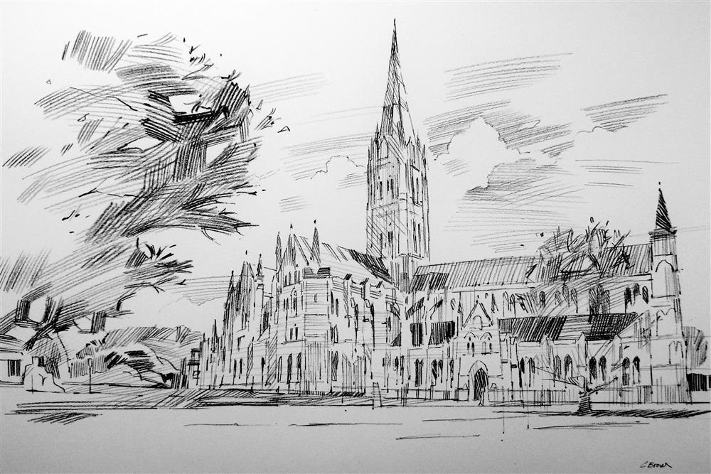 Colin Brown - 'Salisbury Cathedral - Sketch' - Framed Limited Edition
