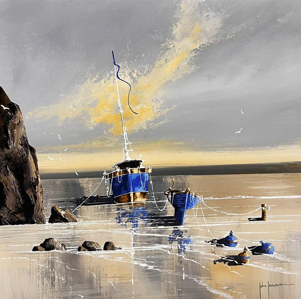 John Horsewell - 'Salt-Worn Hulls' - Framed Original Artwork