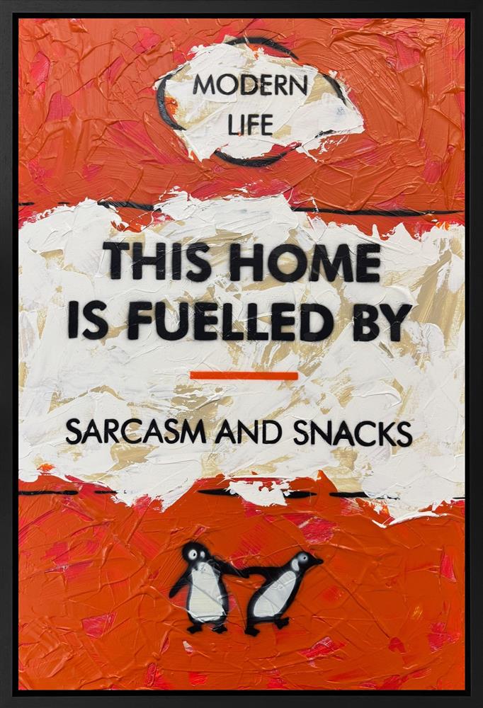 Hue Folk - 'Sarcasm And Snacks' - Framed Original Artwork